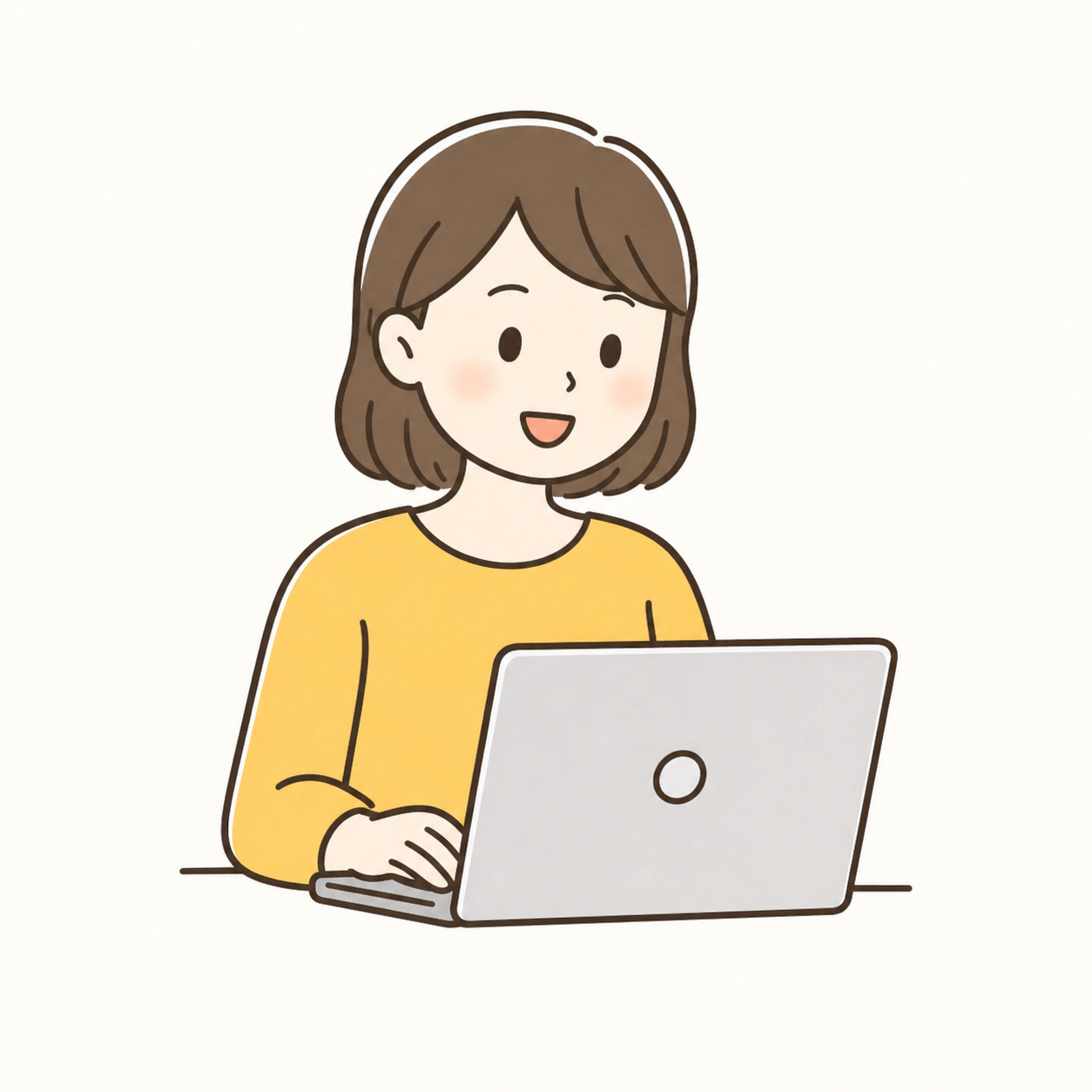 パソコンで受講を始める様子